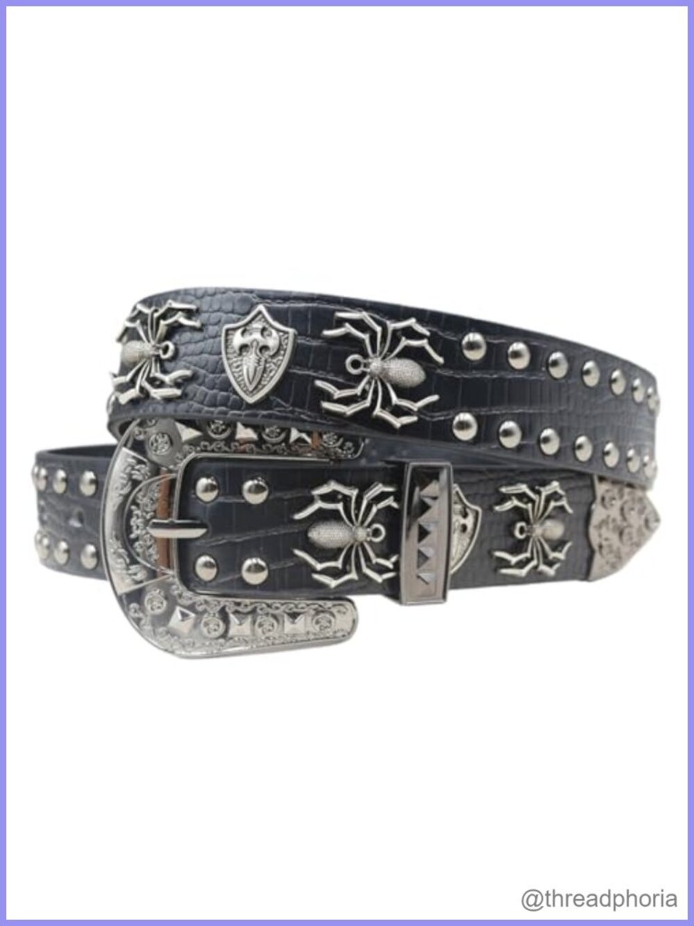 Western Cowboy Studded Belt Faux Leather Punk Y2K Unisex Belt